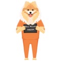 Mugshot prison clothes dog Chow-Chow